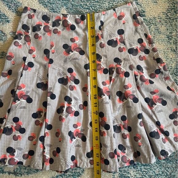 French Connection Cotton Patterned Grey Flare Mini Skirt - Picture 5 of 8